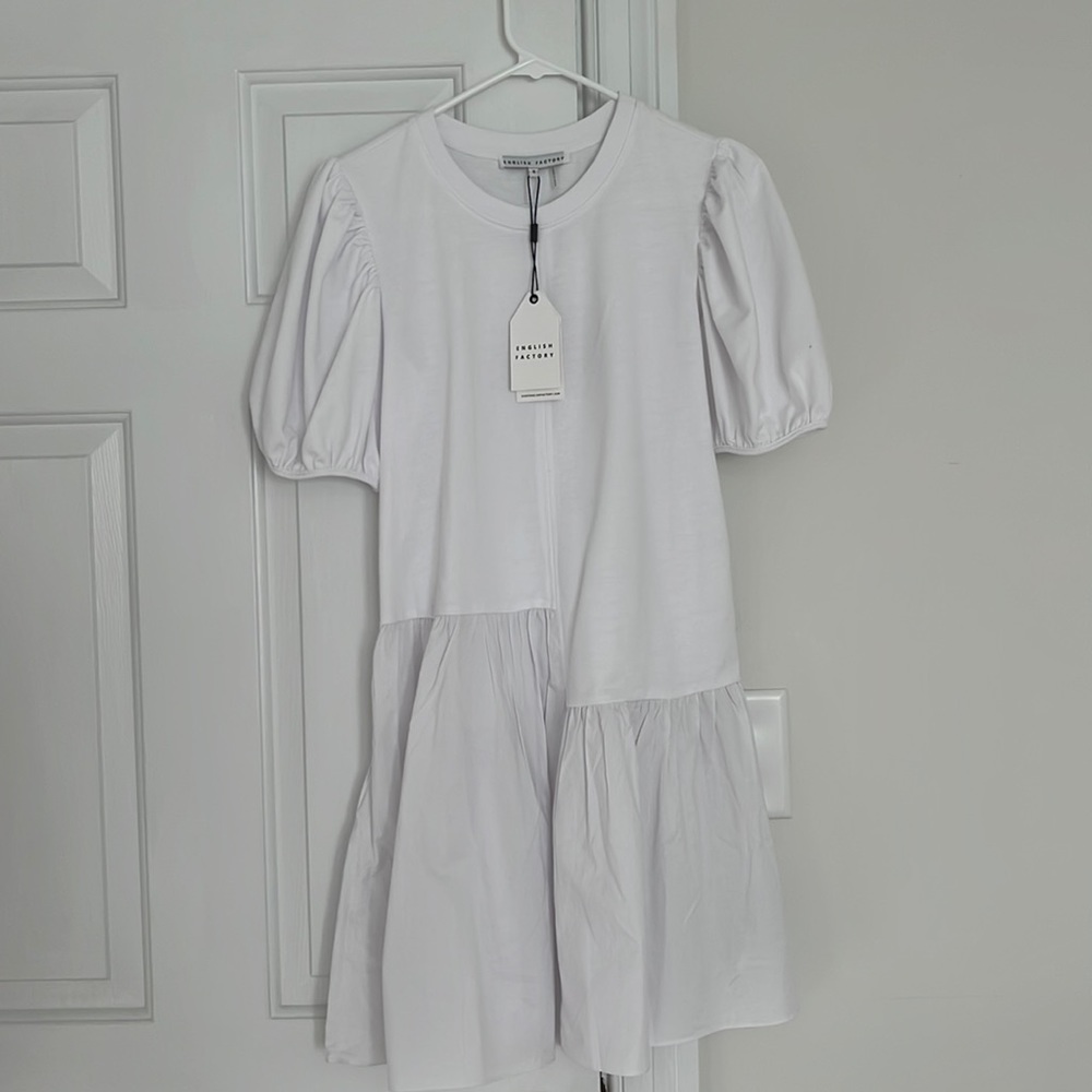 English Factory Knit Woven Mixed Dress